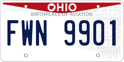 OH license plate FWN9901