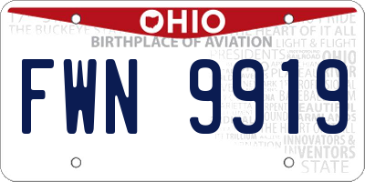 OH license plate FWN9919