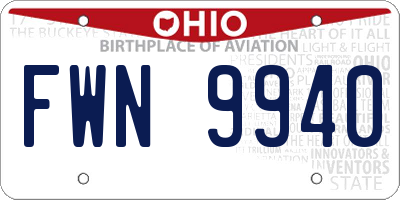OH license plate FWN9940