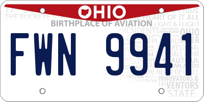OH license plate FWN9941