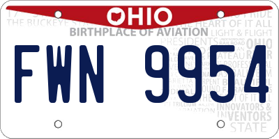 OH license plate FWN9954