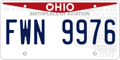 OH license plate FWN9976