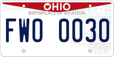OH license plate FWO0030