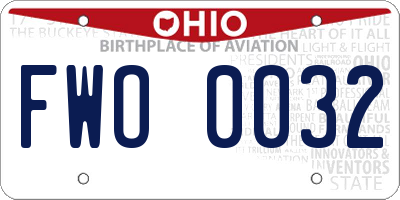 OH license plate FWO0032