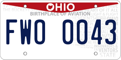 OH license plate FWO0043