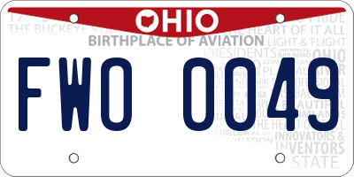 OH license plate FWO0049