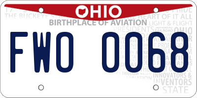 OH license plate FWO0068