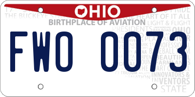 OH license plate FWO0073