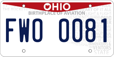 OH license plate FWO0081