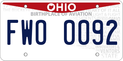 OH license plate FWO0092