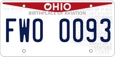 OH license plate FWO0093