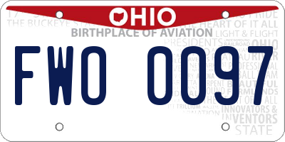 OH license plate FWO0097