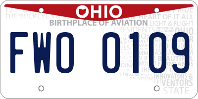 OH license plate FWO0109