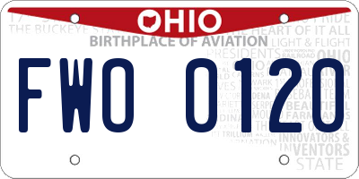 OH license plate FWO0120