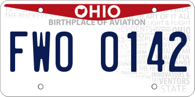 OH license plate FWO0142