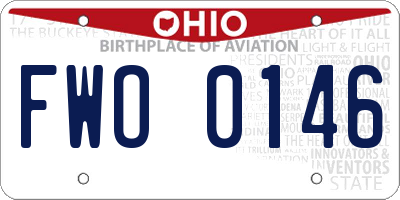 OH license plate FWO0146