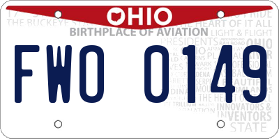 OH license plate FWO0149