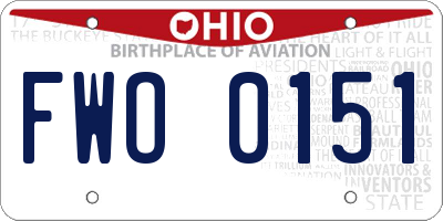 OH license plate FWO0151