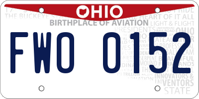 OH license plate FWO0152