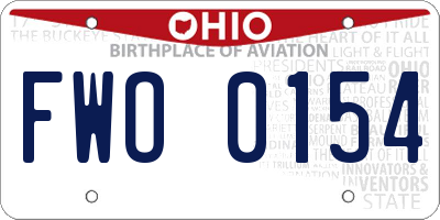OH license plate FWO0154