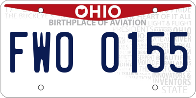OH license plate FWO0155