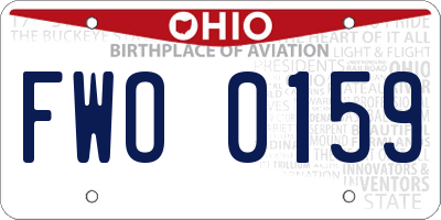 OH license plate FWO0159