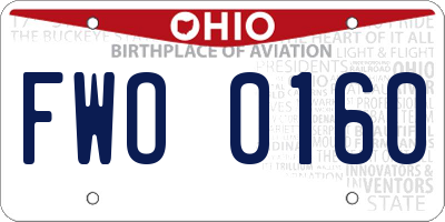 OH license plate FWO0160