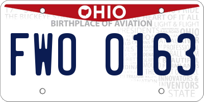 OH license plate FWO0163
