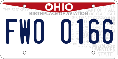 OH license plate FWO0166