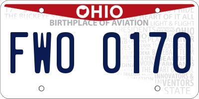 OH license plate FWO0170