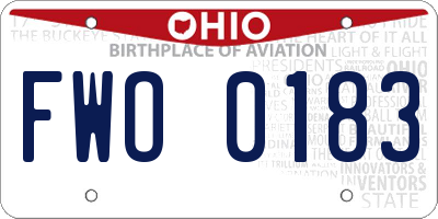 OH license plate FWO0183