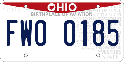 OH license plate FWO0185