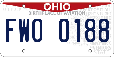 OH license plate FWO0188