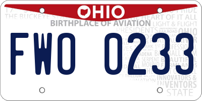 OH license plate FWO0233