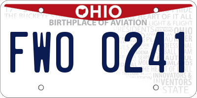 OH license plate FWO0241