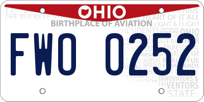 OH license plate FWO0252