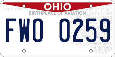 OH license plate FWO0259