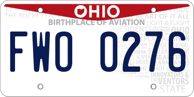 OH license plate FWO0276