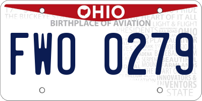 OH license plate FWO0279