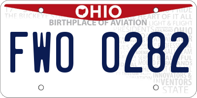 OH license plate FWO0282