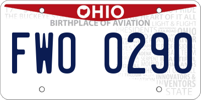 OH license plate FWO0290