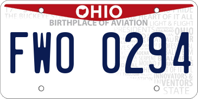 OH license plate FWO0294