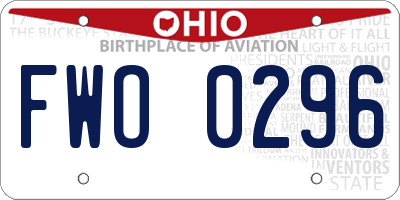 OH license plate FWO0296