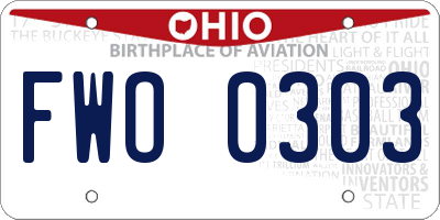 OH license plate FWO0303
