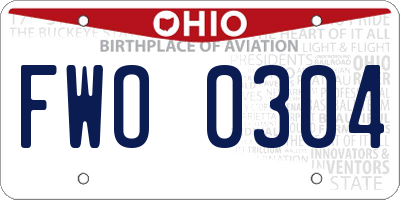 OH license plate FWO0304