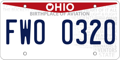 OH license plate FWO0320