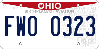 OH license plate FWO0323