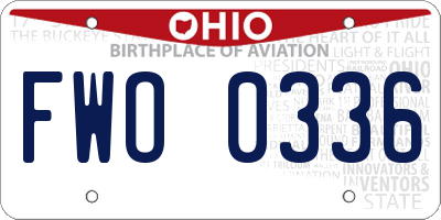 OH license plate FWO0336