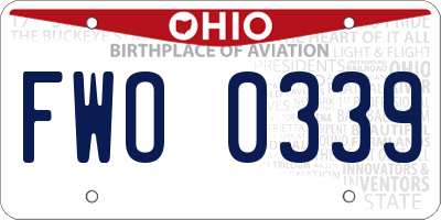 OH license plate FWO0339