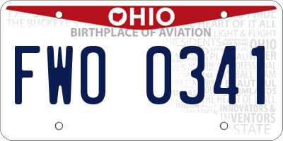 OH license plate FWO0341